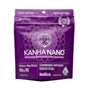 100mg THC Kanha NANO Indica Galactic Grape Gummies (10mg - 10 pack) - Kanha