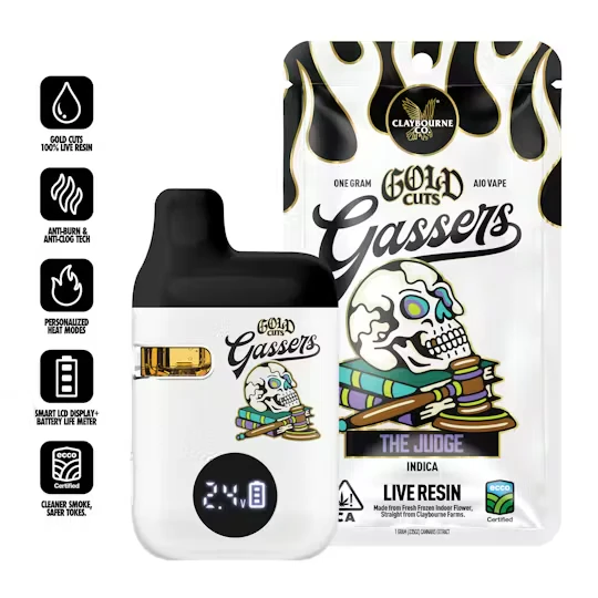 Claybourne Co. - Claybourne Gold Cuts Live Resin Gassers All-in-One 1g  The Judge Main Image