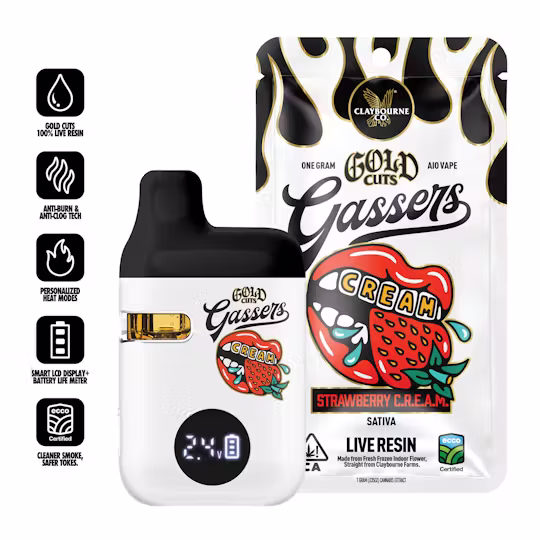 Live Resin Gassers All-in-One 1g  Strawberry C.R.E.A.M.