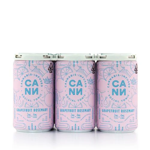 Cann - Grapefruit Rosemary 6pk (2mg THC, 4mg CBD Per Can) Main Image