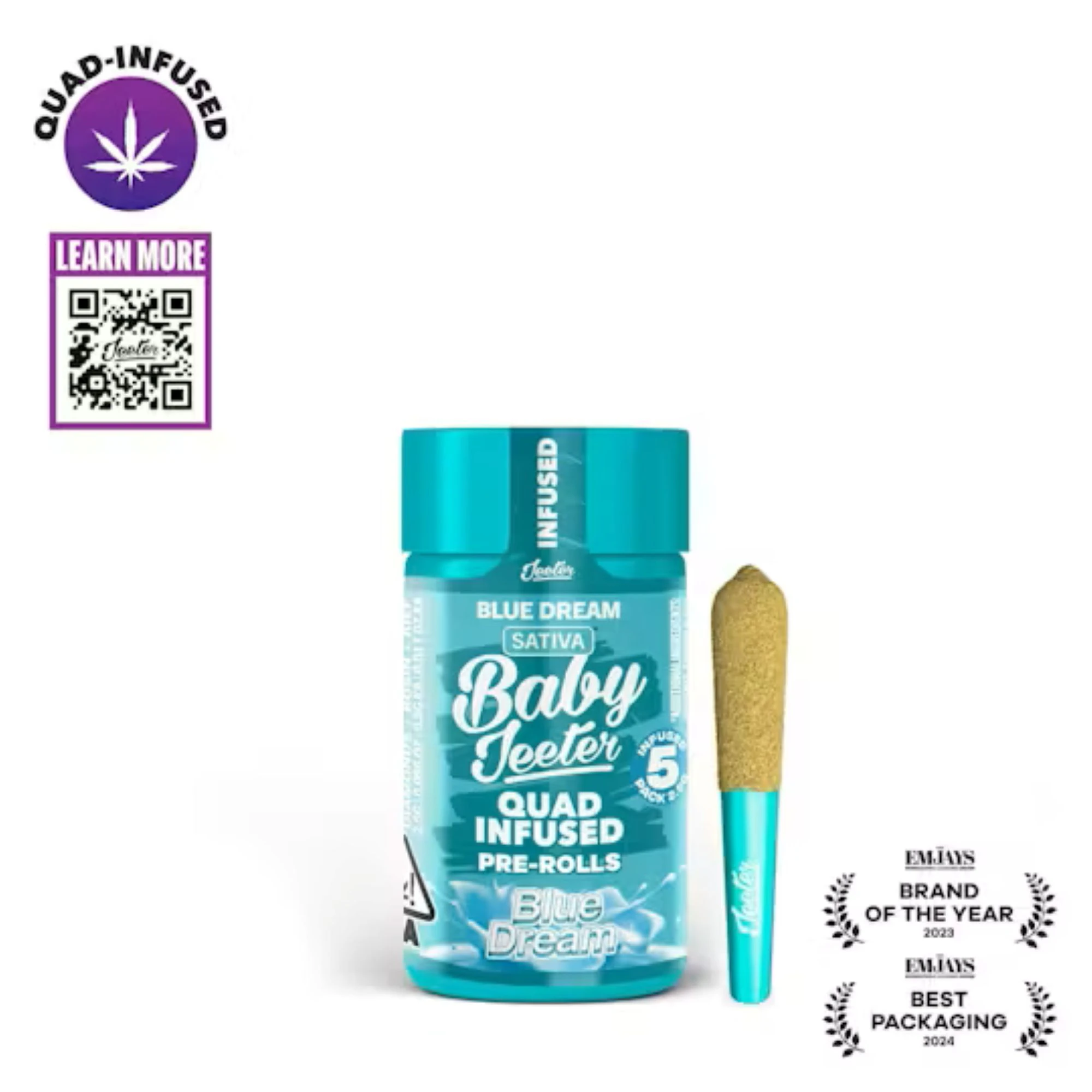 Jeeter - Baby Jeeter Quad-Infused 5pk Prerolls 2.5g Blue Dream Main Image