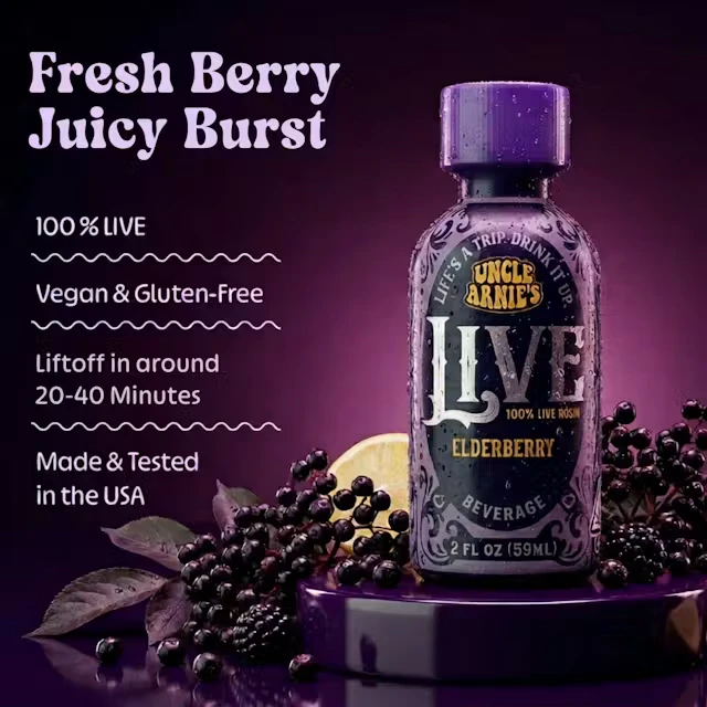 Kiva Confections - Uncle Arnie's 2oz 100% Live Rosin Elderberry 100mg Main Image