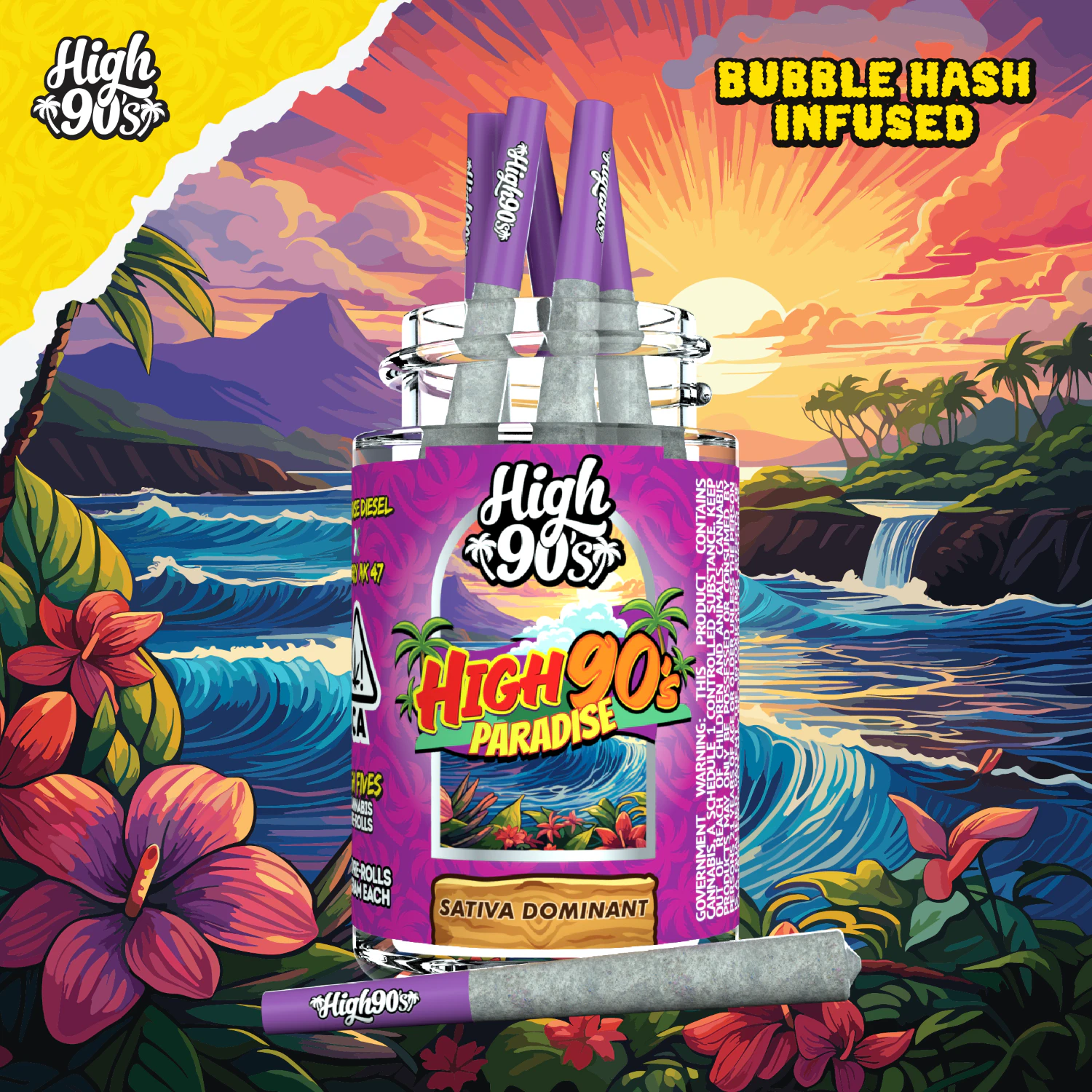 HIGH 90s - High 90's - 2.5g - 5ct Bubble Hash Pack - High 90's Paradise Main Image