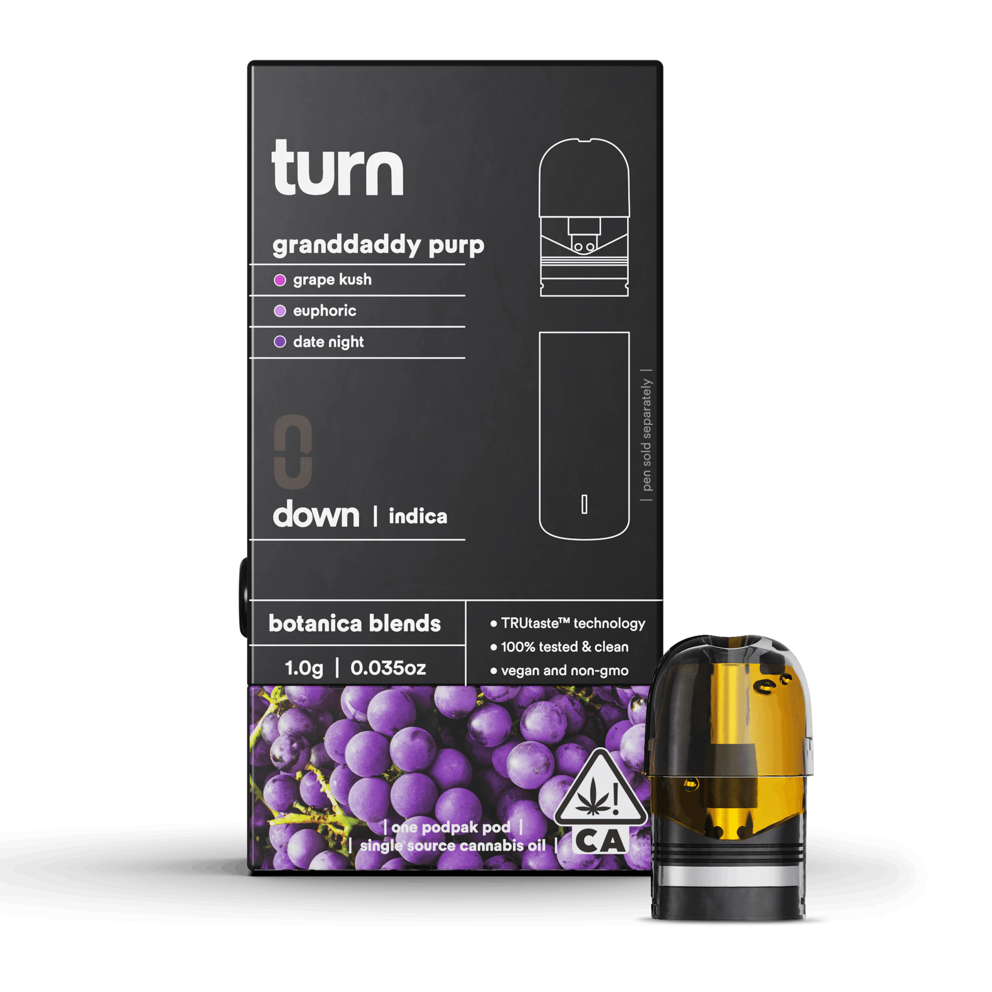 turn - Turn - Down - Granddaddy Purp - Vape Pod - 1.0g Main Image