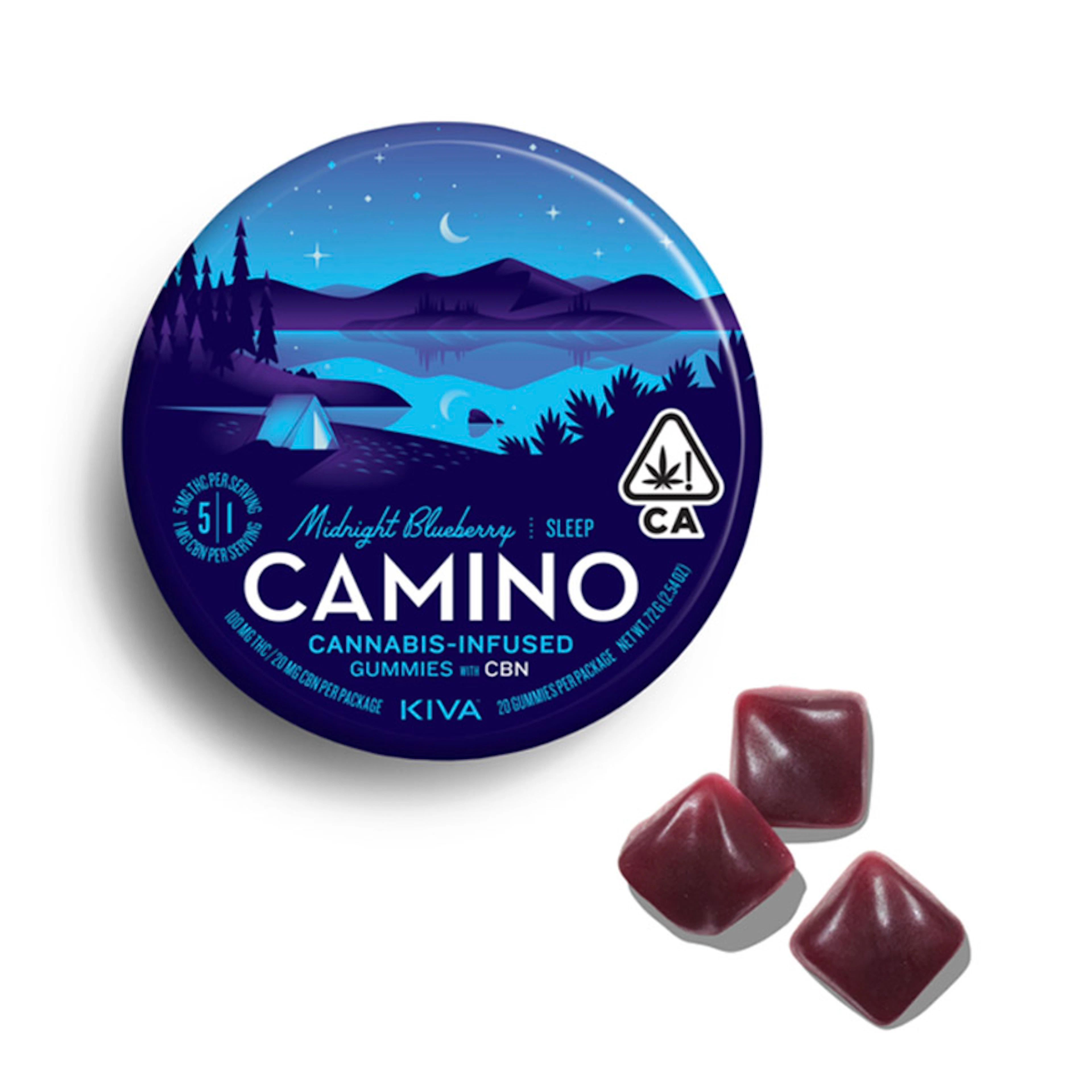 Camino Gummies Midnight Blueberry CBN 5:1