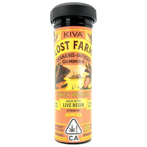 LOST FARM - Juicy Peach x Mimosa 100mg 10Ct Live Resin Gummies - Lost Farm
