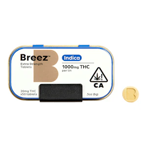 BREEZ - Breez - 1000mg - 50ct - Extra Strength Indica Tablets