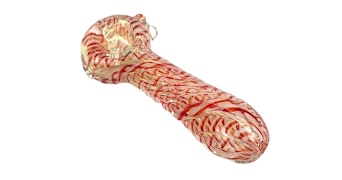 Cali Made Glass - 25 Red and White Twist Pipe