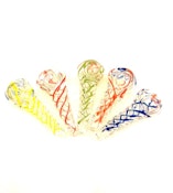 Glass - 3" Clear & Twist Color Twisted Hand Pipes