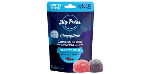 Big Pete's - Big Pete's - Cherries & Berries 2:1 THC:CBN Sleepytime Fast Acting Live Rosin Gummies - 150mg