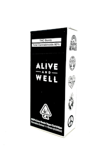 ALIVE & WELL - ALIVE AND WELL: THC BOMB 1G LIVE RESIN CART 