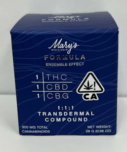 Mary's Medicinals™ - 1:1:1 THC:CBD:CBG 900mg Transdermal Compound - Mary's Medicinals