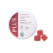 Raspberry (1:1) CBD Gummies [20 ct]