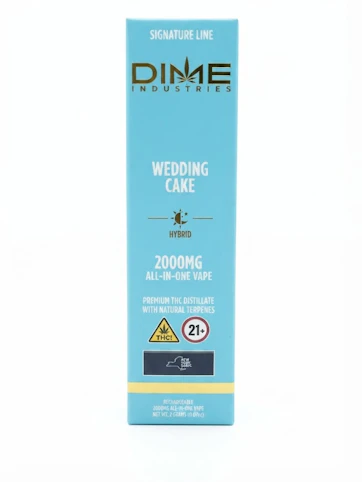 Dime Industries - Wedding Cake- Hybrid - 86.86% THC | 2g AIO (Vape Pen) | Dime-UUU9 Middle 1