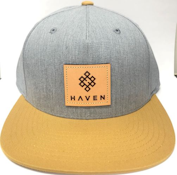 Haven - Main Collection - Grey & Tan Leather Logo Hat