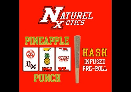 Naturel Xotics - Naturel Xotics Pineapple Punch Hash infused preroll 1G