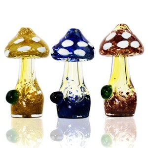 LA King - 4" Mushroom Hand Pipe Spoon Glass Frit Design