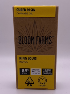 Bloom Farms - King Louis 1g Cured Resin Cart - Bloom Farms