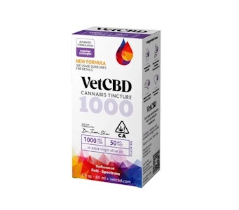 VET CBD - VET CBD: REGULAR STRENGTH 1000MG:50MG (CBD:THC) 2OZ TINCTURE