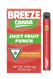Juicy Fruit Punch - Breeze - 1g Disposable Vape cart 