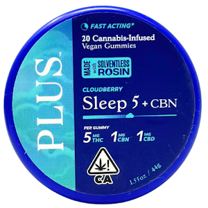PLUS PRODUCTS - Plus - Sleep - Cloudberry - 5:1:1 THC/CBN/CBD - Gummies - 20pk - 100mg