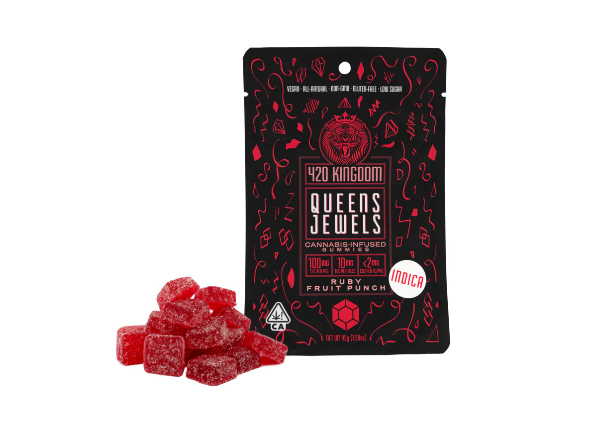 420 Kingdom - Queen's Jewels - Ruby Fruit Punch - 100mg THC Gummies - 10pk - 420K Main Image
