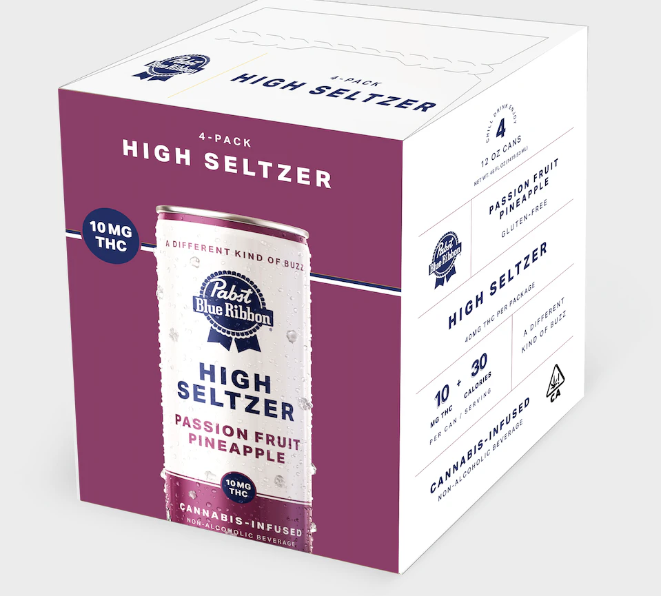 Pabst - Pabst Blue Ribbon - Passion Fruit Pineapple - 10mg 4pk Infused High Seltzer (Non-Alcoholic) Main Image