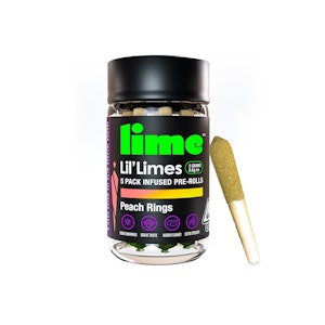 Lime - Peach Ringz Infused Preroll 5 Pack