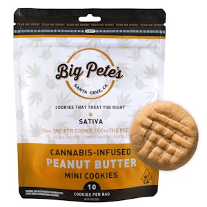 Big Pete's - Peanut Butter Sativa Cookies - 10pk - 100mg - Big Pete's