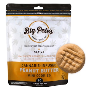 Peanut Butter Sativa Cookies - 10pk - 100mg - Big Pete's