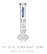 MOTA Glass - 12" O.G Straight Tube - Blue