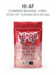 Strawberry Milkshake - Hybrid - 93.50% THC | 1g Distillate All-In-One Vape | Hi-AF - RR6 BACK