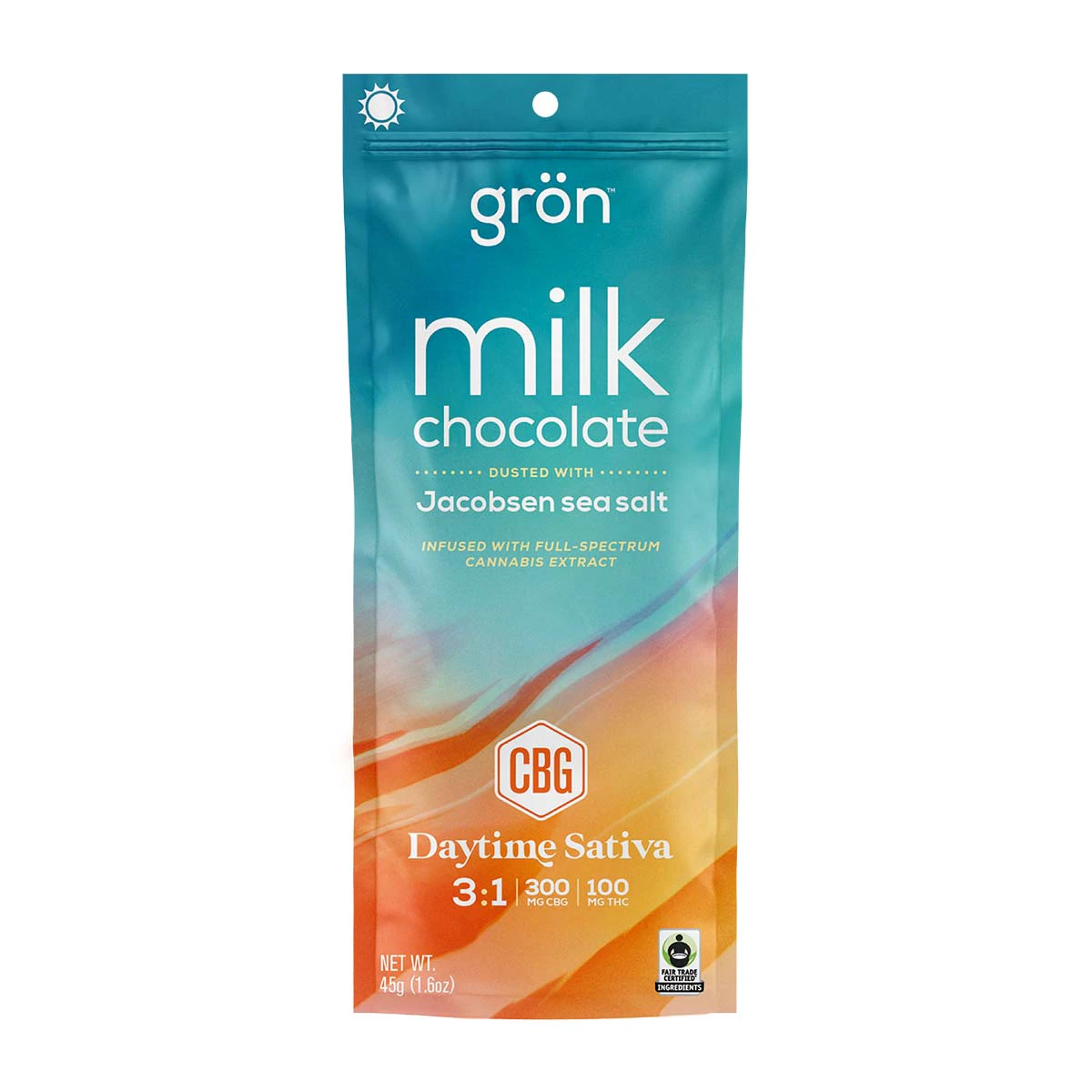 GRON - Gron | Milk Chocolate | 100mg 3:1 CBG/THC Daytime Sativa Main Image