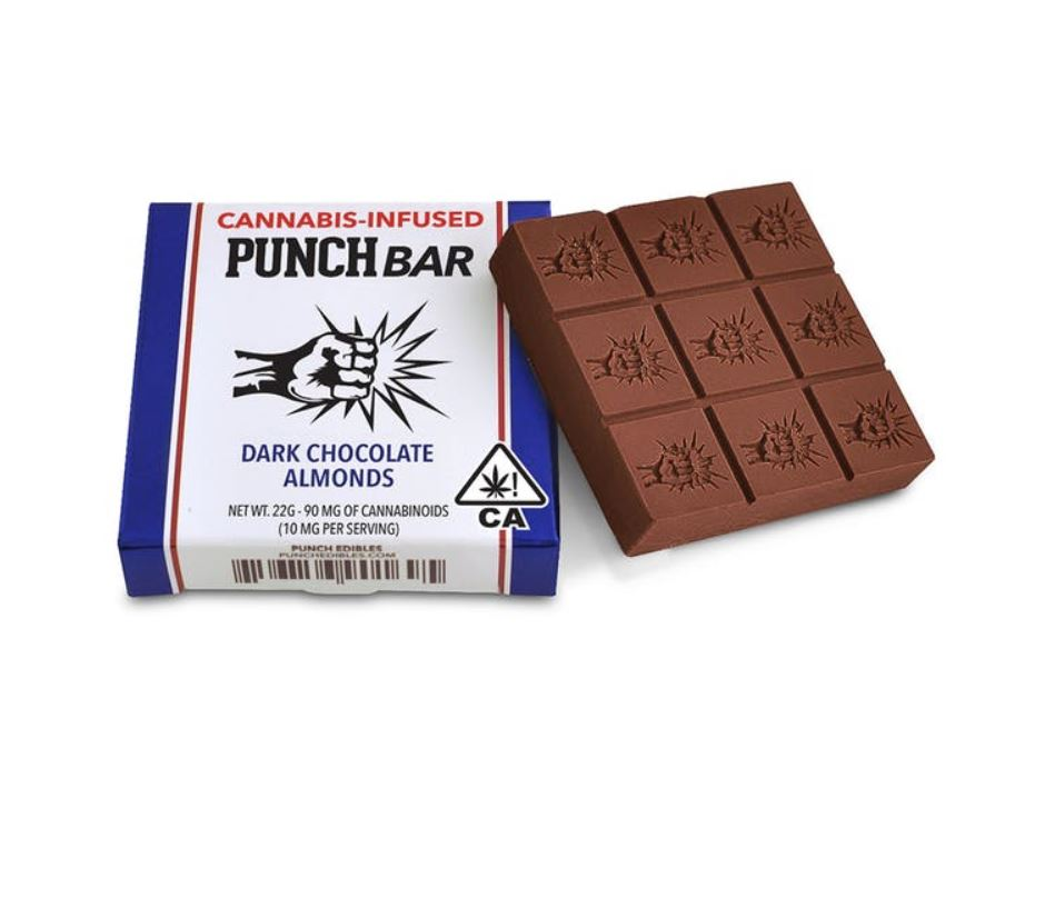 Punch Bar Dark Chocolate Almond 3 Punch Edibles - Dark Chocolate Almonds - Belmont Dispensary Menu | Haven Cannabis Dispensaries