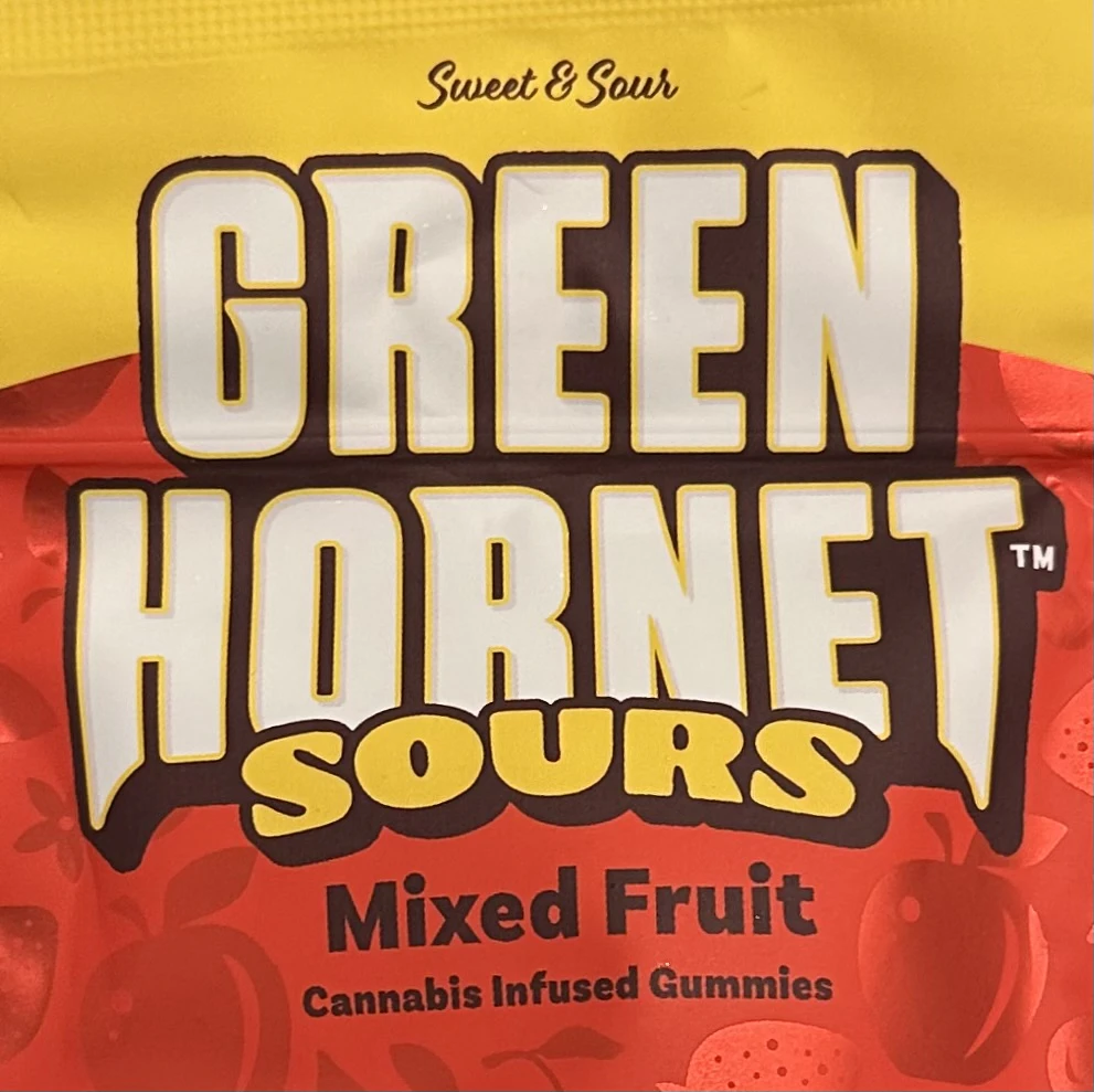 Green Hornet - Green Hornet 100mg Mixed Fruit Sour Gummies Main Image