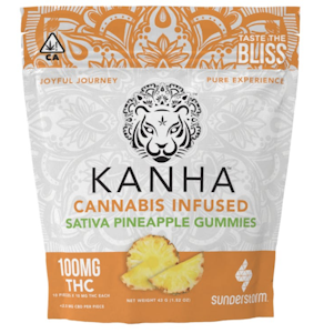 Kanha - Kanha Gummies 100mg THC Sativa Pineapple $18