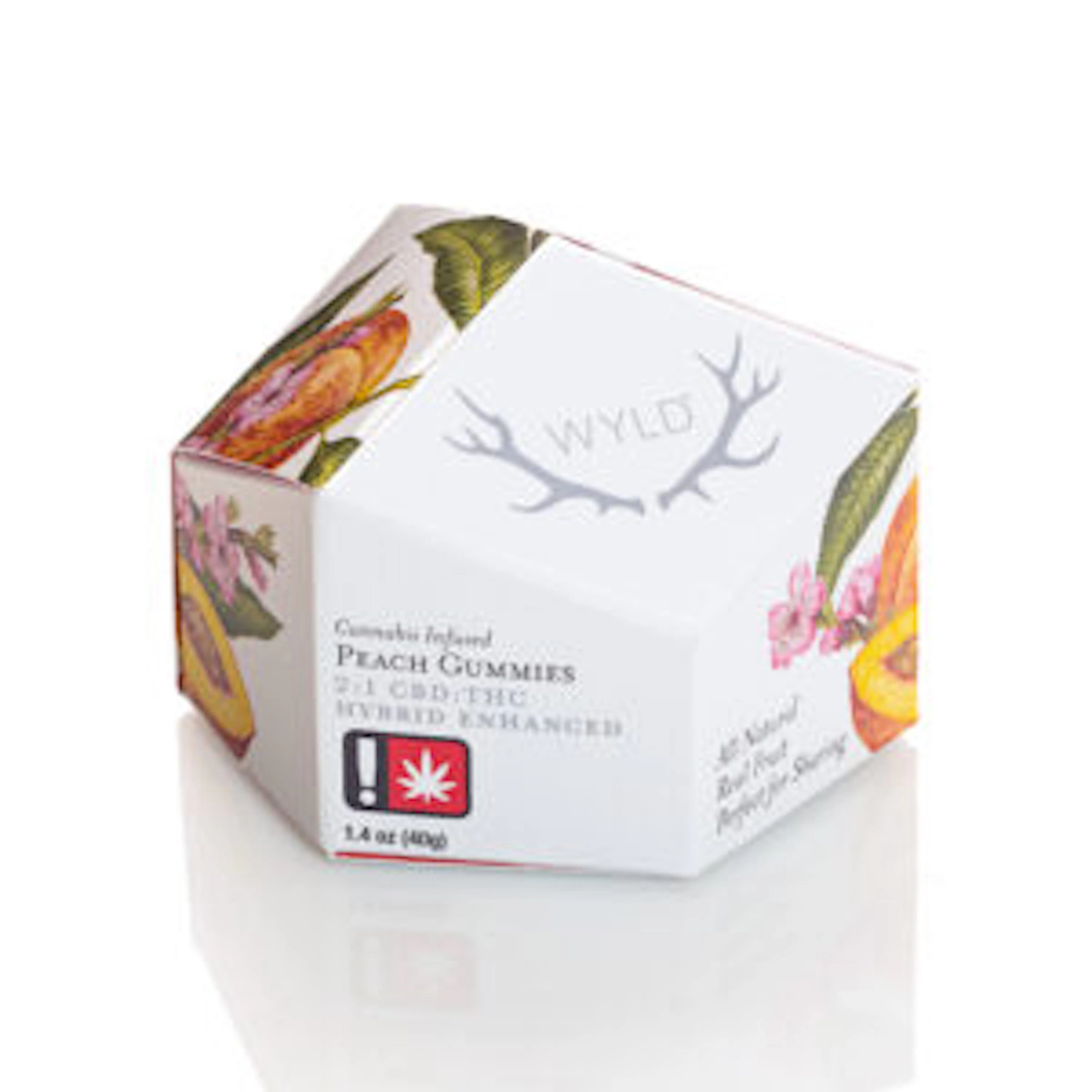 WYLD - WYLD Gummies 100mg 2:1 CBD:THC Peach Main Image