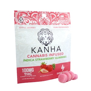 Kanha - Kanha Gummies 100mg THC Indica Strawberry $18