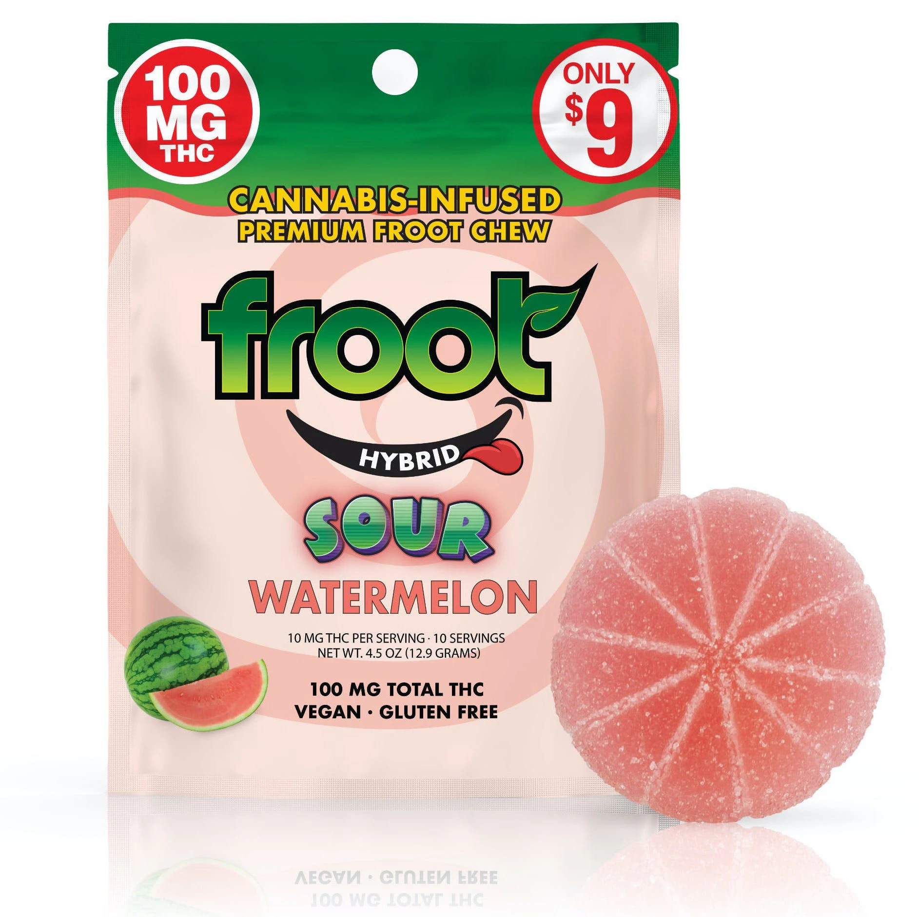 Froot - Sour Watermelon  | 100mg SINGLE Gummy | Froot Main Image