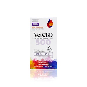 VETCBD - VET CBD - Tincture - 20:1 - CBD 500MG : THC 25MG - 60ML
