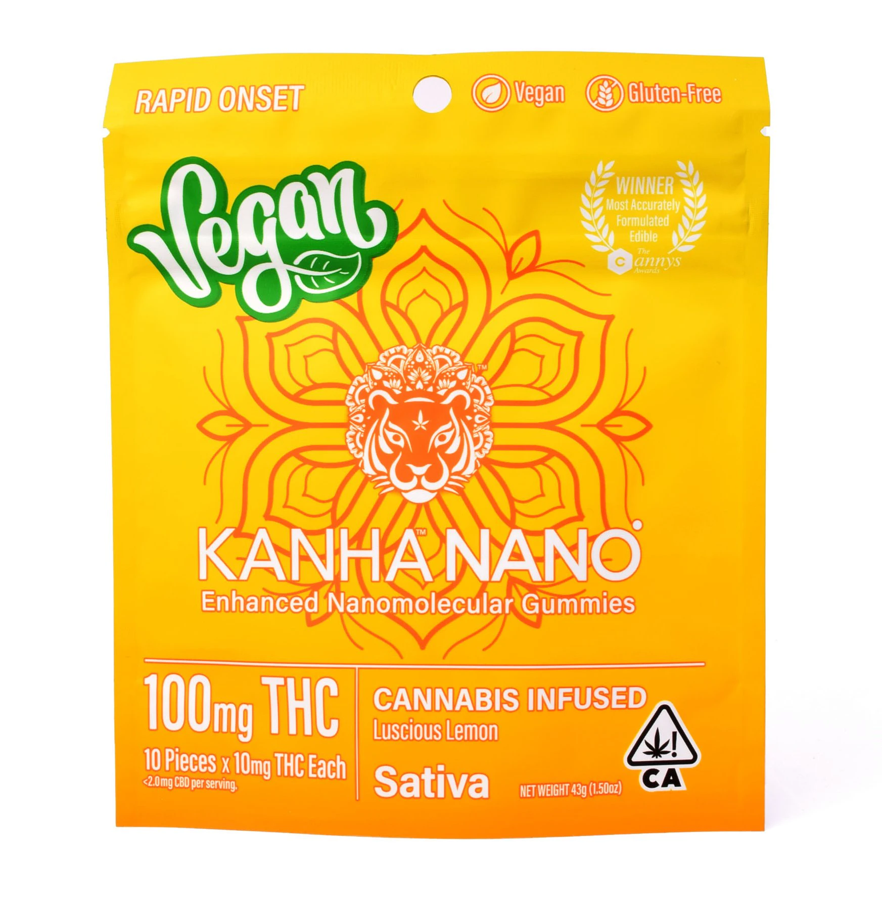 KANHA - KE - THC NANO Vegan Luscious Lemon 100mg Main Image