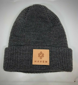 Haven - Main Collection - Charcoal Leather Beanie