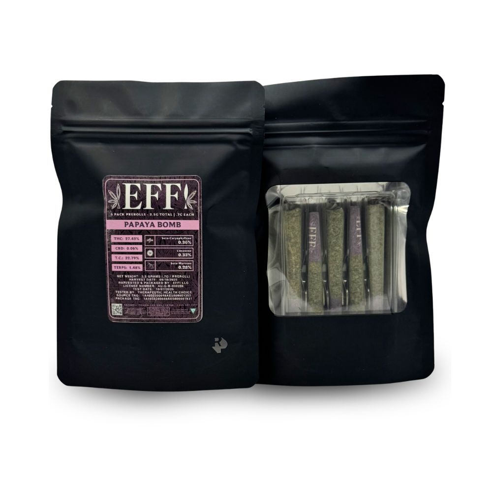 Papaya Bomb 5pk Prerolls (3.5g total/.7g each)  - EFF! (FIRE ISLAND)