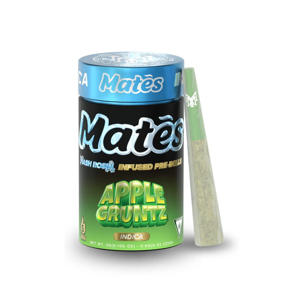 Muha Meds - Apple Gruntz 5pk Mates Hash Rosin Infused Prerolls (3g total/.6g each) - MUHA MEDS Main Image