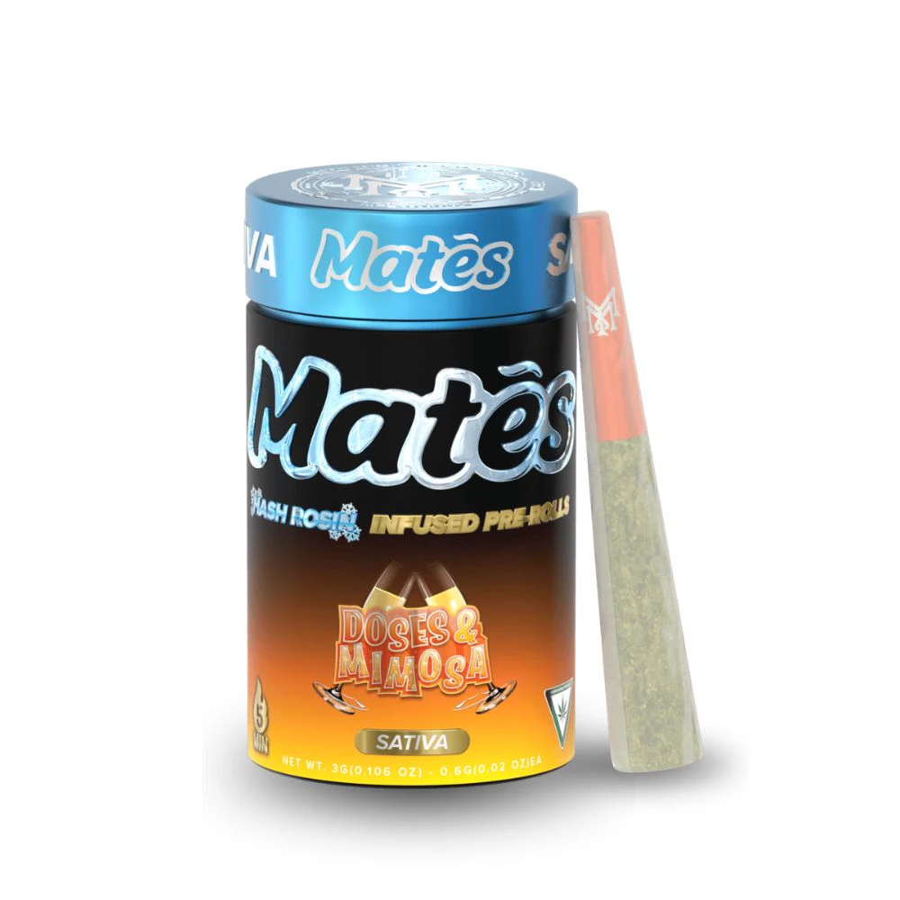 Muha Meds - Doses & Mimosa 5pk Mates Hash Rosin Infused Prerolls (3g total/.6g each) - MUHA MEDS Main Image