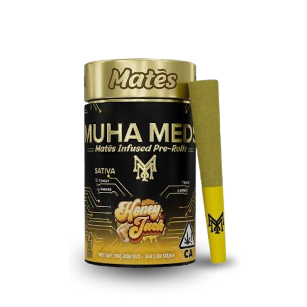 Muha Meds - Honey Jack 5pk Mates Infused Prerolls (3g total/.6g each) - MUHA MEDS Main Image