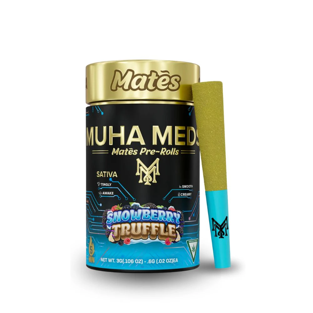 Muha Meds - Snowberry Truffle 5pk Mates Infused Prerolls (3g total/.6g each) - MUHA MEDS Main Image