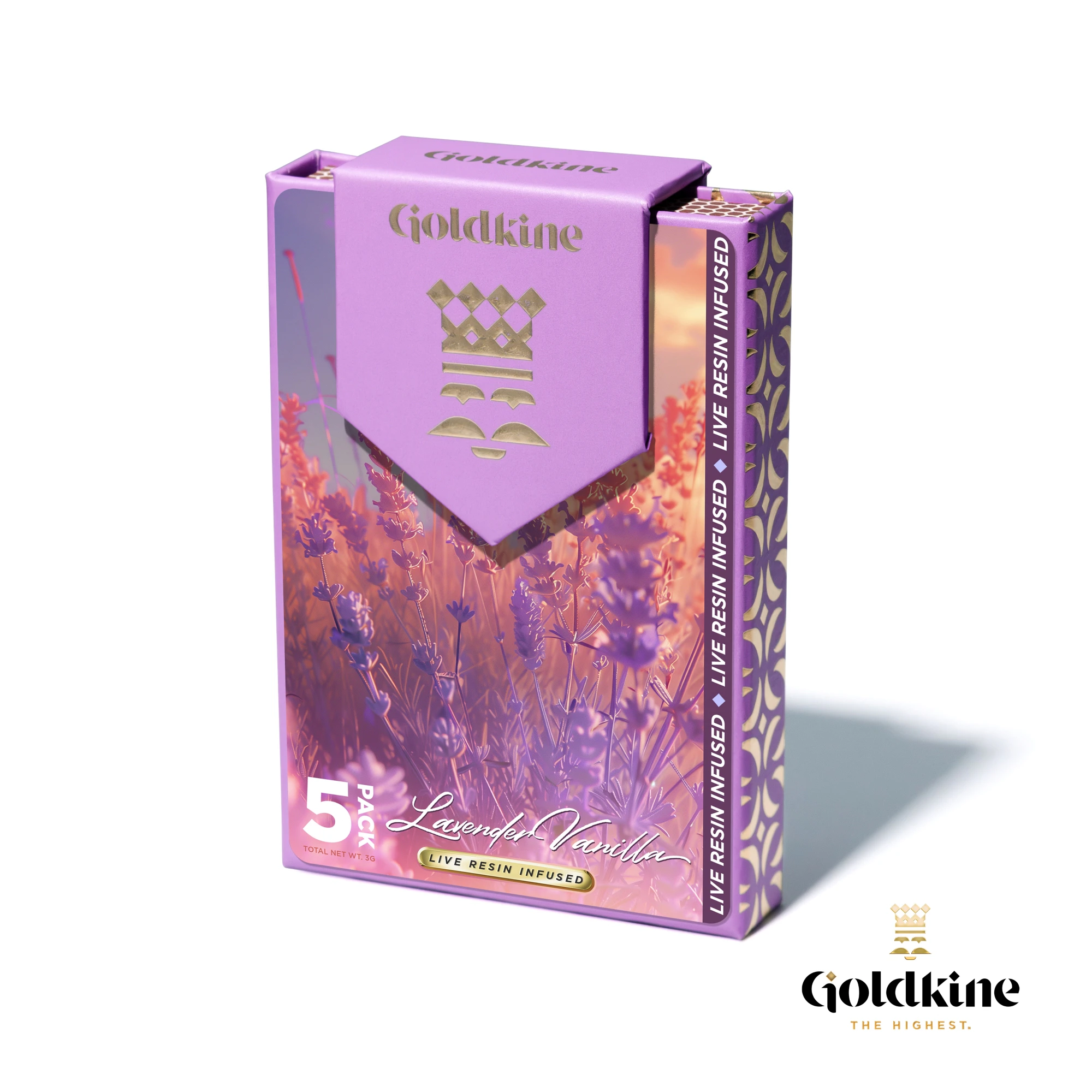 Goldkine - Lavender Vanilla - 5 Pack Preroll Case (3g) Infused Main Image