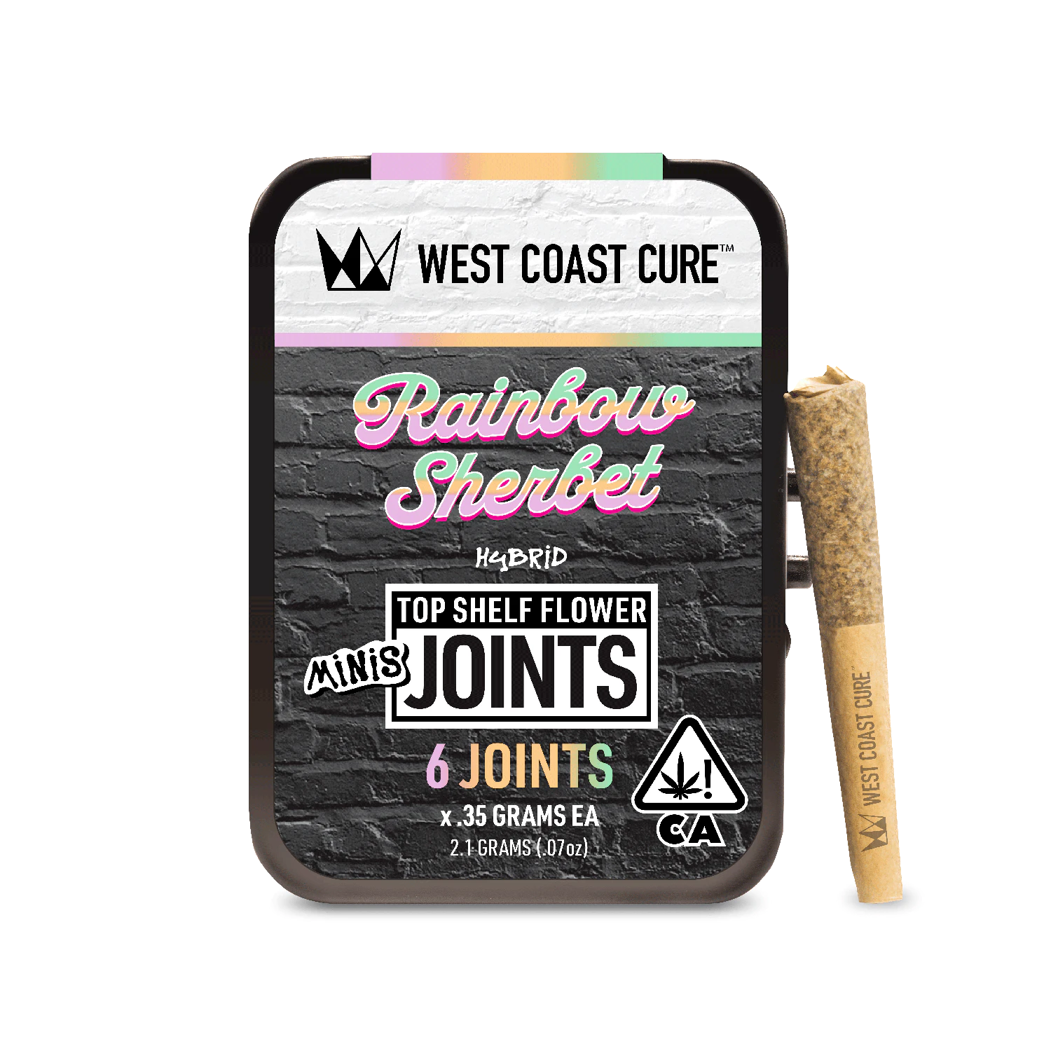 West Coast Cure - [West Coast Cure]  Pre-roll 6 Pack - 2.1g - Rainbow Sherbert (H) Main Image