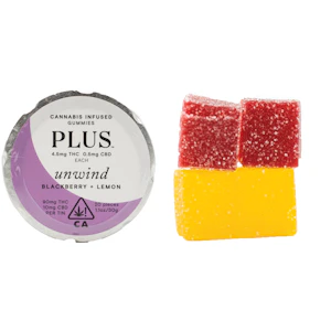 PLUS - 100mg 9:1 THC/CBD Blackberry Lemon Unwind PLUS Gummies